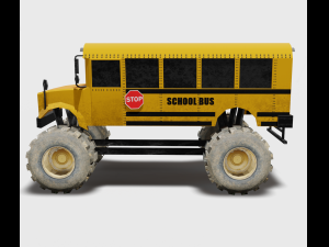 school bus monster truck 3D मॉडल