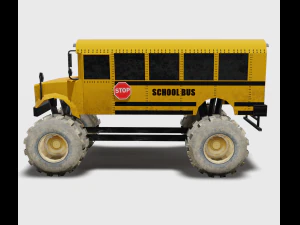 school bus monster truck 3D Model