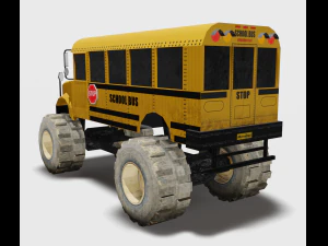 school bus monster truck 3D Model