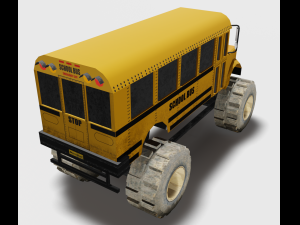 school bus monster truck 3D मॉडल
