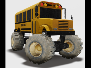 school bus monster truck 3D मॉडल