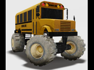 school bus monster truck 3D Model