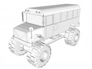 school bus monster truck 3D Model