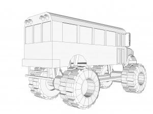 school bus monster truck 3D Model