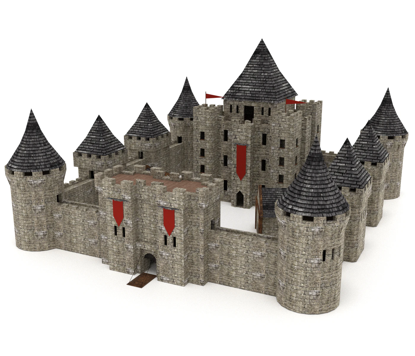 castle pack 3D Model .c4d .max .obj .3ds .fbx .stl .blend 