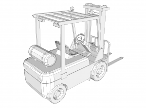 old forklift Modello 3D