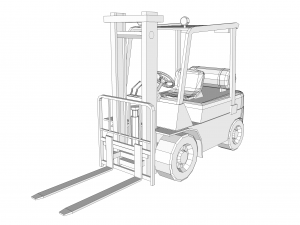 old forklift Modello 3D