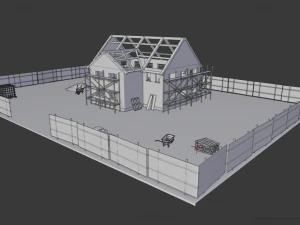 pembangunan rumah Model 3D