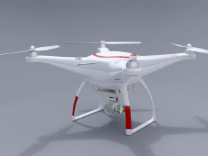 white drone with remote control 3D Model
