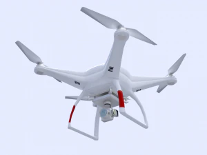 white drone with remote control 3D Model