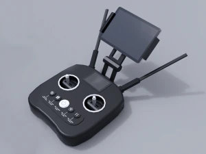 white drone with remote control 3D Model