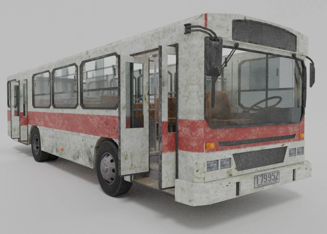 old bus low poly 3D Model .c4d .max .obj .3ds .fbx .stl .blend