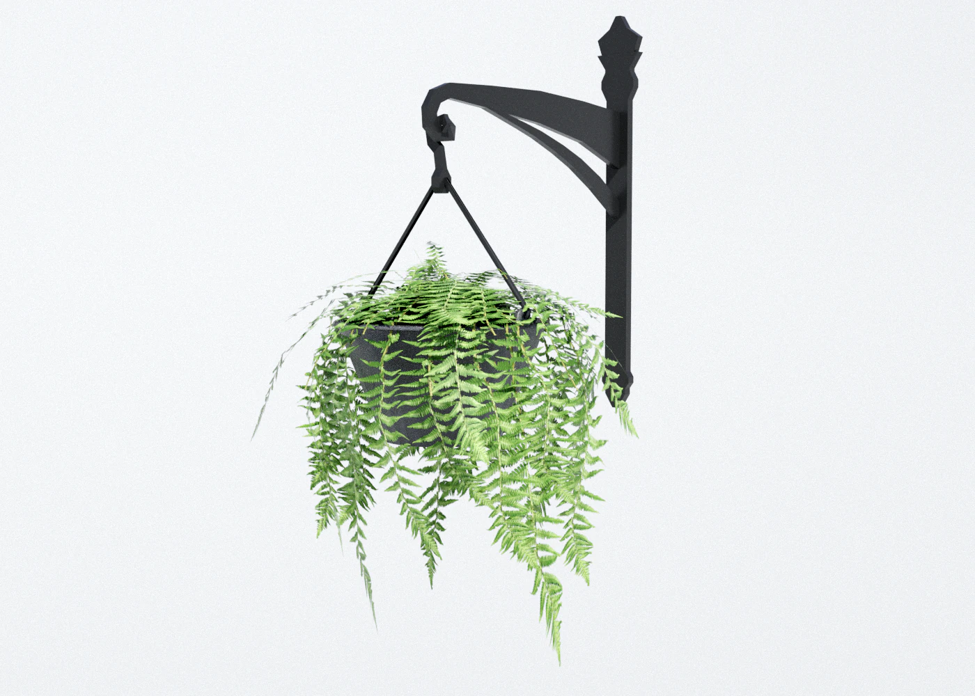 fern in hanging pot 3D Model .c4d .max .obj .3ds .fbx .stl .blend 