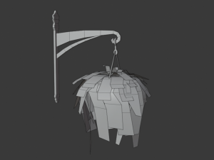 fern in hanging pot Model 3D