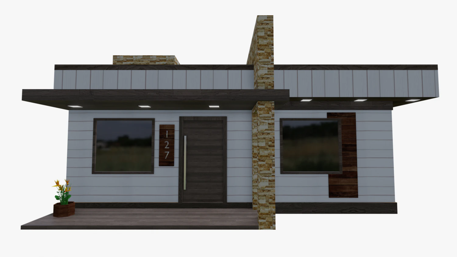 modern house - interior - low poly 3D Model .c4d .max .obj .3ds .fbx .stl .blend 