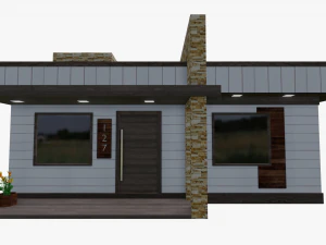 आधुनिक घर - आंतरिक भाग - लो पॉली 3D मॉडल