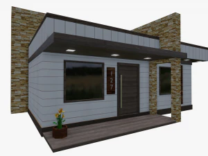 modern house - interior - low poly 3D Model