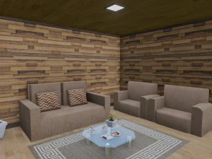 modern house - interior - low poly 3D Model