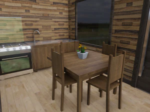 modern house - interior - low poly 3D Model