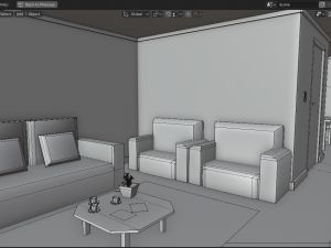 modern house - interior - low poly 3D Модель