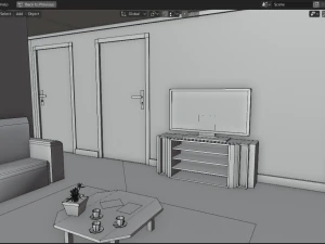 modern house - interior - low poly 3D Model