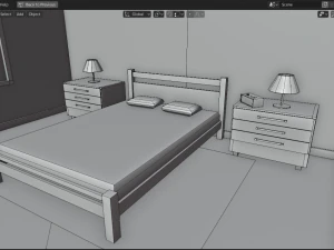 modern house - interior - low poly 3D Model