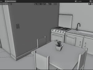 modern house - interior - low poly 3D Model
