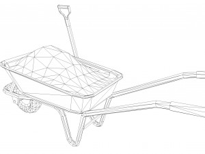 wheelbarrow with sand 3D 模型