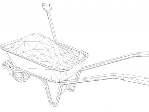 wheelbarrow with sand 3D Model