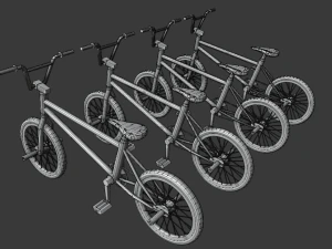 bmx bikes - low poly 3D Model