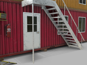 office containers with interior 3D 模型