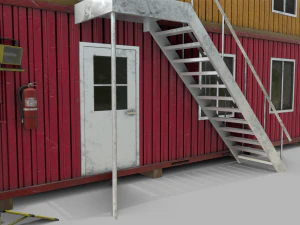 office containers with interior 3D Model