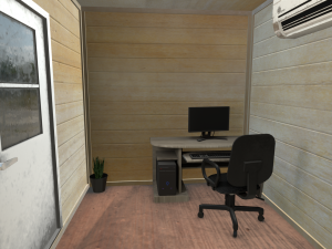 office containers with interior 3D 模型
