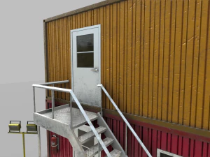 office containers with interior 3D Model