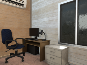 office containers with interior 3D 模型