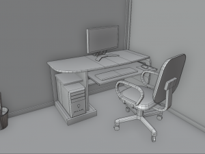 office containers with interior 3D 模型