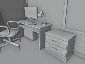 office containers with interior 3D 模型