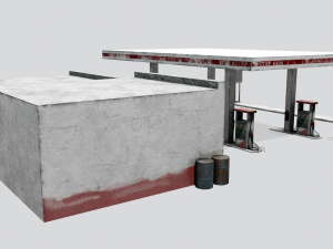 Old gas station abandoned 3D 모델