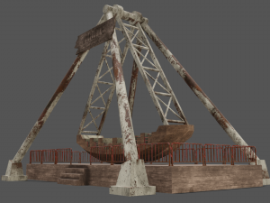 pirate ship ride abandoned 3D 모델