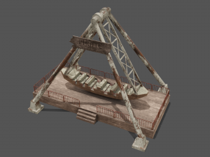 pirate ship ride abandoned 3D 모델