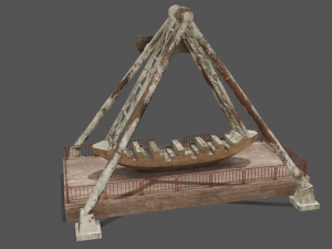 pirate ship ride abandoned 3D 모델