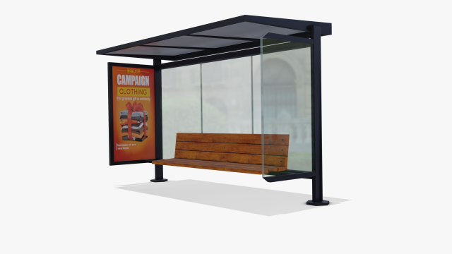 bus stop Model 3D .c4d .max .obj .3ds .fbx .stl .blend 