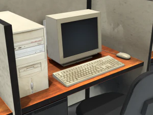 office computers - low poly 3D Model