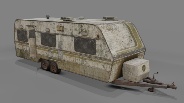 abandoned caravan 3Dモデル .c4d .max .obj .3ds .fbx .stl .blend 