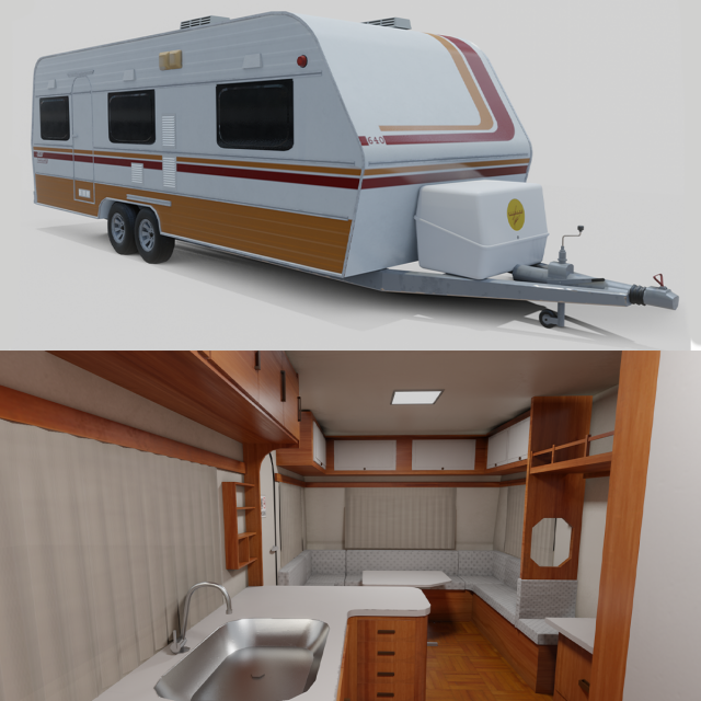 karmann guia kc - interior 3D Model .c4d .max .obj .3ds .fbx .stl .blend 