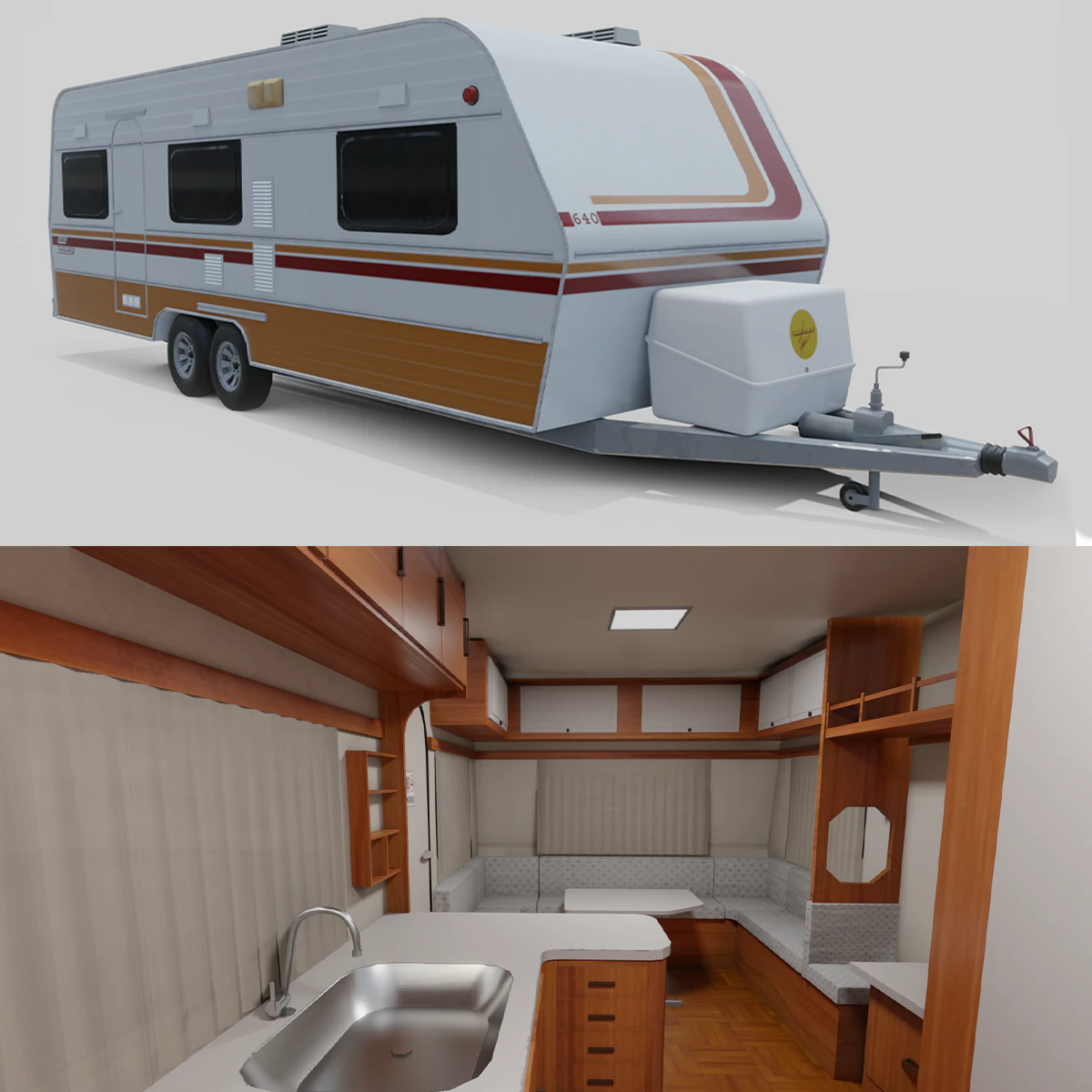 karmann guia kc - interior 3D Model .c4d .max .obj .3ds .fbx .stl .blend 