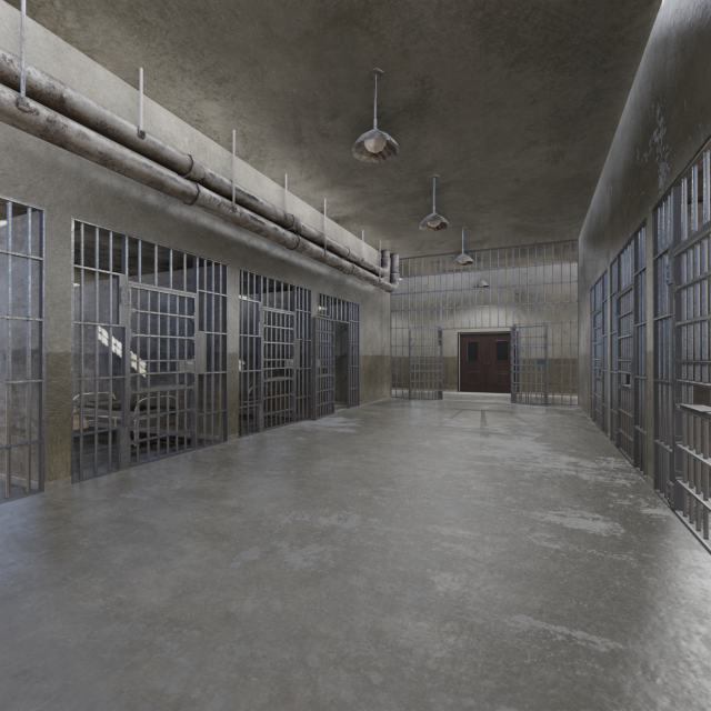 prison cells - penitentiary Model 3D .c4d .max .obj .3ds .fbx .stl .blend 