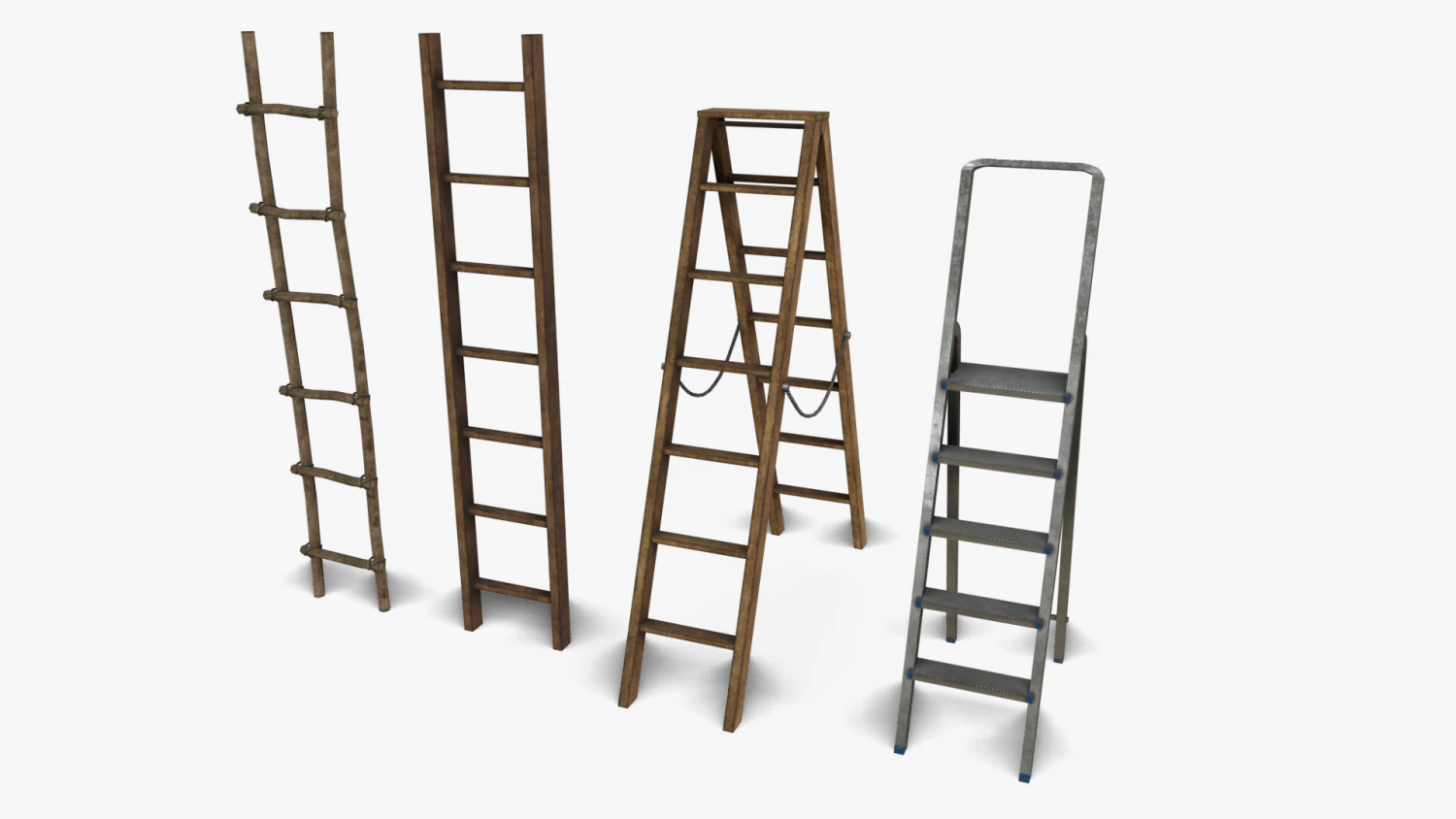 ladder collection 3D Model .c4d .max .obj .3ds .fbx .stl .blend 