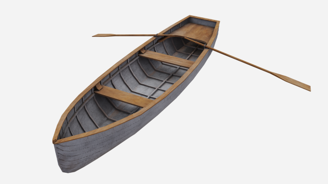 rowboat 3D Модель .c4d .max .obj .3ds .fbx .stl .blend 