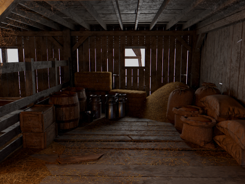 Old Hybrid Barn Collection 3D Модель